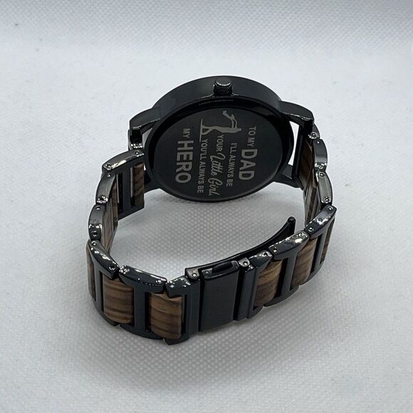 Kenon Engraved Natural Handmade Men's Wood Analog Dial Qaurtz Wrist Watch JMB66 - Picture 9 of 12